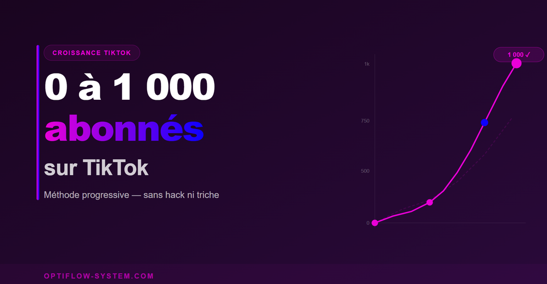 Comment passer de 0 à 1000 abonnés sur TikTok — ce qui marche vraiment