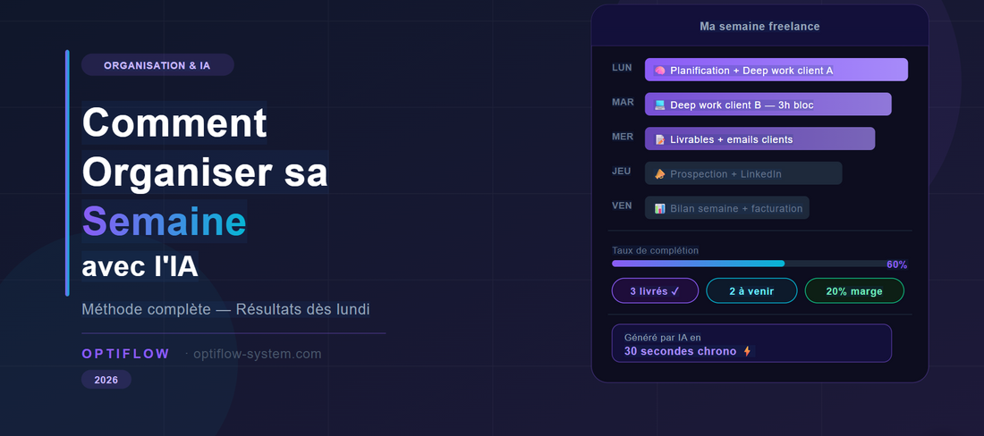 Comment Organiser sa Semaine en Freelance avec l'IA (Méthode Complète 2026)